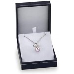 The Pearl Source Freshwater Cultured Pearl Pendant Necklace for Women with Sterling Silver Infinity Design