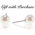 FREE Pearl Earrings With 14K Gold Plated Sterling Silver Post Crawler Earring Cuff Climber Earrings