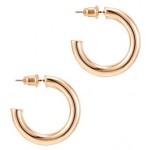 PAVOI 14K Gold Colored Lightweight Chunky Open Hoops | Gold Hoop Earrings for Women