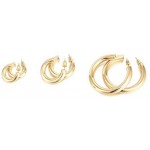 PAVOI 14K Gold Colored Lightweight Chunky Open Hoops | Gold Hoop Earrings for Women