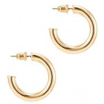 PAVOI 14K Gold Colored Lightweight Chunky Open Hoops | Gold Hoop Earrings for Women