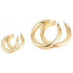 PAVOI 14K Gold Colored Lightweight Chunky Open Hoops | Gold Hoop Earrings for Women