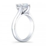 Women's Pear Brilliant White Sapphire Engagement ring in 14 karat white gold