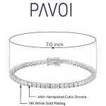 PAVOI 14K Gold Plated Cubic Zirconia Classic Tennis Bracelet | Gold Bracelets for Women | Size 6.5-7.5 Inch