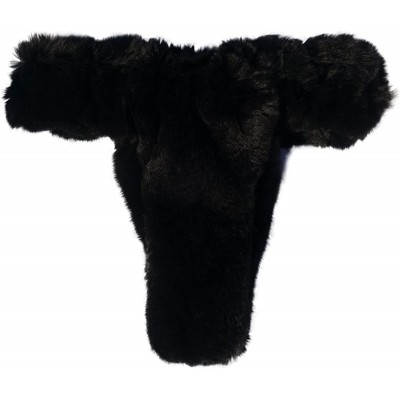 MinkgLove Fur Thong Bikini Lingerie Underwear, Hand Tailored, Unisex, One Size