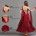 Zjx Modern Dance Skirt Big Swing Skirt Dress Waltz Pettiskirt Clothing Slant Shoulder Neck Sexy Practice Dance Clothes.