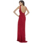 DRESS EARTH - Lara 29713 - Open Back red Long Dress