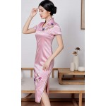 HangErFeng Qipao Women Silk Chinese Traditional Embroidered Improving Cheongsam