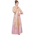 HangErFeng Chinese Wedding Dresses Embroidered Bride Embroideries Tassel Cheongsam Suit