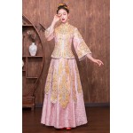 HangErFeng Chinese Wedding Dresses Embroidered Bride Embroideries Tassel Cheongsam Suit