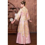 HangErFeng Chinese Wedding Dresses Embroidered Bride Embroideries Tassel Cheongsam Suit