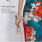 HangErFeng Qipao Silk Chinese Element Pattern Traditional Printing Sleeveless Cheongsam