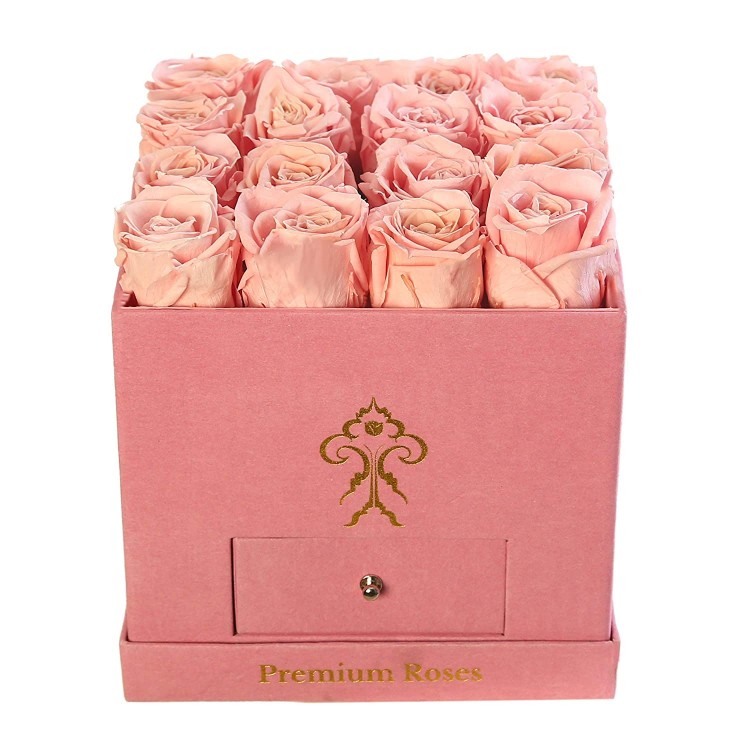 Premium Roses| Real Roses That Last a Year | Fresh Flowers| Roses in a Box (Pink Box, Medium)