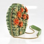 Mary Frances Desert Cactus Flower Beaded Bejeweled Handbag Shoulder Bag