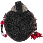 Mary Frances Hand Beaded Bejeweled Lady Bug Red Black Convertible Clutch Handbag Shoulder Bag