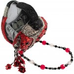 Mary Frances Hand Beaded Bejeweled Lady Bug Red Black Convertible Clutch Handbag Shoulder Bag