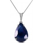 Galaxy Gold 14k 20&quot; White Gold 4.65 Carat Teardrop Natural Sapphire Pendant Necklace