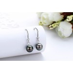 CHAULRI Classic AAA Quality Genuine Tahitian Black Pearl Dangle Drop Earrings 8-9mm &ndash; Birthday Anniversary Jewelry Gifts for Women