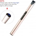 REIDEA Electronic Candle Lighter Arc Windproof Flameless USB Rechargeable Lighter with Safe Button for Home Kitchen Gold