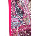 Rastogi Handicrafts Wall Hanging Vintage Cotton Embroidered Patchwork Tapestry Indian Handmade Decor wall hanging (PINK)