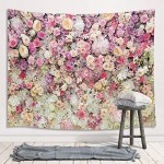 JAWO Colorful Flower Tapestry Wall Hanging, Romantic Wall Full of Flowers Yellow White Pink Rose Wildflower Wall Tapestry Home Decoration Wall Decor Art Tapestries for Bedroom Living Room College Dorm