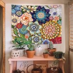 Neasow Colorful Floral Tapestry Wall hanging, Bright Boho Fabric Blossom Tapestries, Multi Color Tapestry for Bedroom Home Hippie Wall Decor 50×60 inch