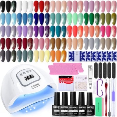 JODSONE Gel Nail Polish Kit with U V Light 32 Colors Gel Polish Nail Kit Soak Off Gel Nail Set Manicure Tools Nail Gel Kit Gifts for Women