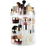 Makeup Organizer, 360 Degree Rotating Adjustable Cosmetic Storage Display Case with 8 Layers Large Capacity, Fits Jewelry,Makeup Brushes, Lipsticks and More, Clear Transparent