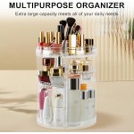 Makeup Organizer, 360 Degree Rotating Adjustable Cosmetic Storage Display Case with 8 Layers Large Capacity, Fits Jewelry,Makeup Brushes, Lipsticks and More, Clear Transparent