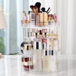 Makeup Organizer, 360 Degree Rotating Adjustable Cosmetic Storage Display Case with 8 Layers Large Capacity, Fits Jewelry,Makeup Brushes, Lipsticks and More, Clear Transparent