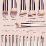 BS-MALL Makeup Brushes Premium Synthetic Foundation Powder Concealers Eye Shadows Silver Black Makeup Brush Sets(18 Pcs)