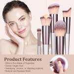 BS-MALL Makeup Brushes Premium Synthetic Foundation Powder Concealers Eye Shadows Silver Black Makeup Brush Sets(18 Pcs)