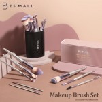 BS-MALL Makeup Brushes Premium Synthetic Foundation Powder Concealers Eye Shadows Silver Black Makeup Brush Sets(18 Pcs)