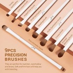 Jessup Makeup Brushes 14Pcs Makeup Brush Set Premium Synthetic Powder Foundation Contour Blush Concealer Eye Shadow Blending Liner Make Up Brush Kit Light Grey T329