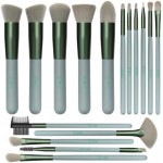 Makeup Brushes Makeup Brush Set - 16 Pcs BESTOPE PRO Premium Synthetic Foundation Concealers Eye Shadows Make Up Brushes set (Matte green)