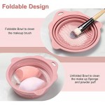 Foldable Silicone Makeup Brush Cleaner Bowl - Etercycle Portable Cleaning Tool for Brushes, Powder Puffs, and Sponges (Pink)