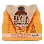 KeVita Master Brew Kombucha, Pineapple Peach, Organic, 6 x 15.2 fl oz