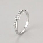 Wedding Engagement Rings, Silver Jewelry for Teen Girls Twisted Ring Heart with White Cubic Zirconia