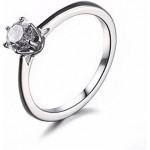 GOWE Solid 10K White Gold Solitaire 5mm Round H-G 0.5ct Moissanites Engagement Ring Party Women's Trendy Fine Jewelry Ring