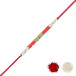 SHOPOGENIE Rakhi for Brother With Gift Set | Set Of 2 Rakhi With Roli Chawal, Card | Rakhi For Brother and Bhabhi | Rakhi for Rakshabandhan