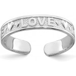 14ct White Gold Polished Love and Hearts Toe Ring Jewelry for Women