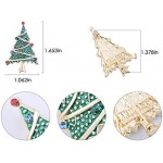 Alilang Silvery Tone Green Rhinestones Holiday Christmas Tree Star Brooch Pin