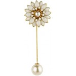 Flower with Pearl Detailing Lapel Pin