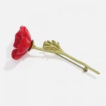 Brooch Pearl Flowers Red Poppy Brooch Elegant Retro Brooches For Women Remembrance Days Gifts Pins Wedding Party Accessories Fashion Brooch