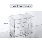 SYAMEET Acrylic Jewellery Organiser Box,4 Velvet Drawers Clear Jewellery Box with Clear Earring Holder Jewelry Hanging Boxes, Earrings Ring Necklace Holder Accessories Storage,Women,Girls