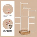 Jewelry Organizer Stand - 6 Tier Jewelry Holder with Adjustable Height Necklace Holder Organizer Display & Storage for Earrings Ring Bracelet (White Pole+Rustic Brown)