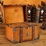 2 pcs/Set Vintage Handmade Storage Box - Vintage Wooden Storage Box Antique Style Jewelry Organizer for Wardrobe Jewerly Box Trinket Box Decorative Box (301-Combo4)