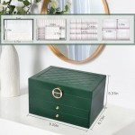 Anshine Jewelry Box, Jewelry Organizer Box For Women Girls Jewelry Display Case And Organzier,3- Layer Varying Compartments Jewelry Box for Necklace Earrings Rings Bracelets (Green)