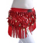 Aivtalk Women Belly Dance Hip Scarf Triangle Tassel Belt Wrap with Coins Sequins