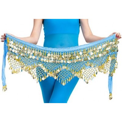 Aivtalk Women Belly Dance Hip Scarf with Coins Velvet Belly Dance Belt 320 Coins